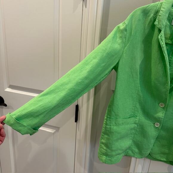 Velvet By Graham & Spencer NWT Linen Two-Button Cassie Blazer Size: XS - Picture 3 of 9